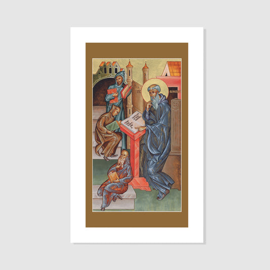 St. Benedict Teaching Lectio Divina - Icon Holy Card Personalized