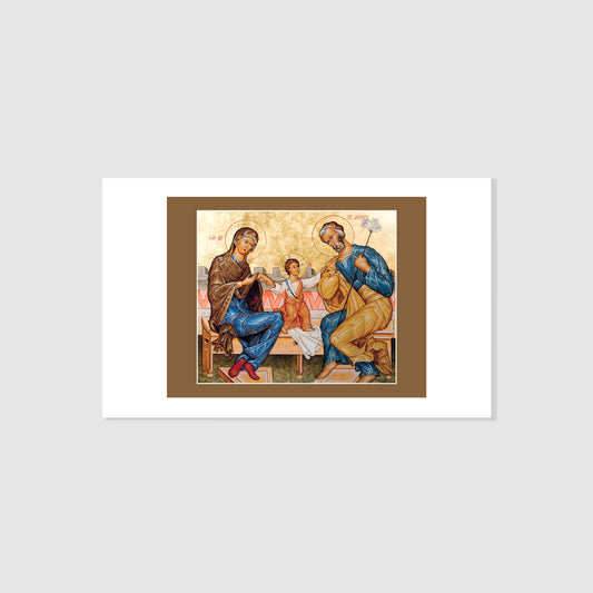The Holy Family Foreshadowing Christ's Passion - Icon Holy Card Personalized