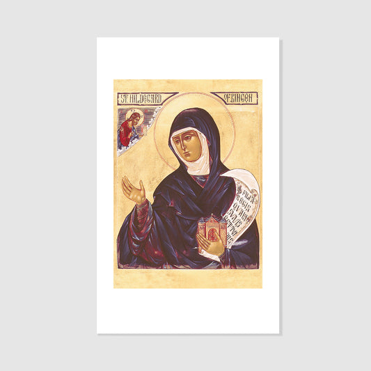 St. Hildegard of Bingen - Icon Holy Card Personalized