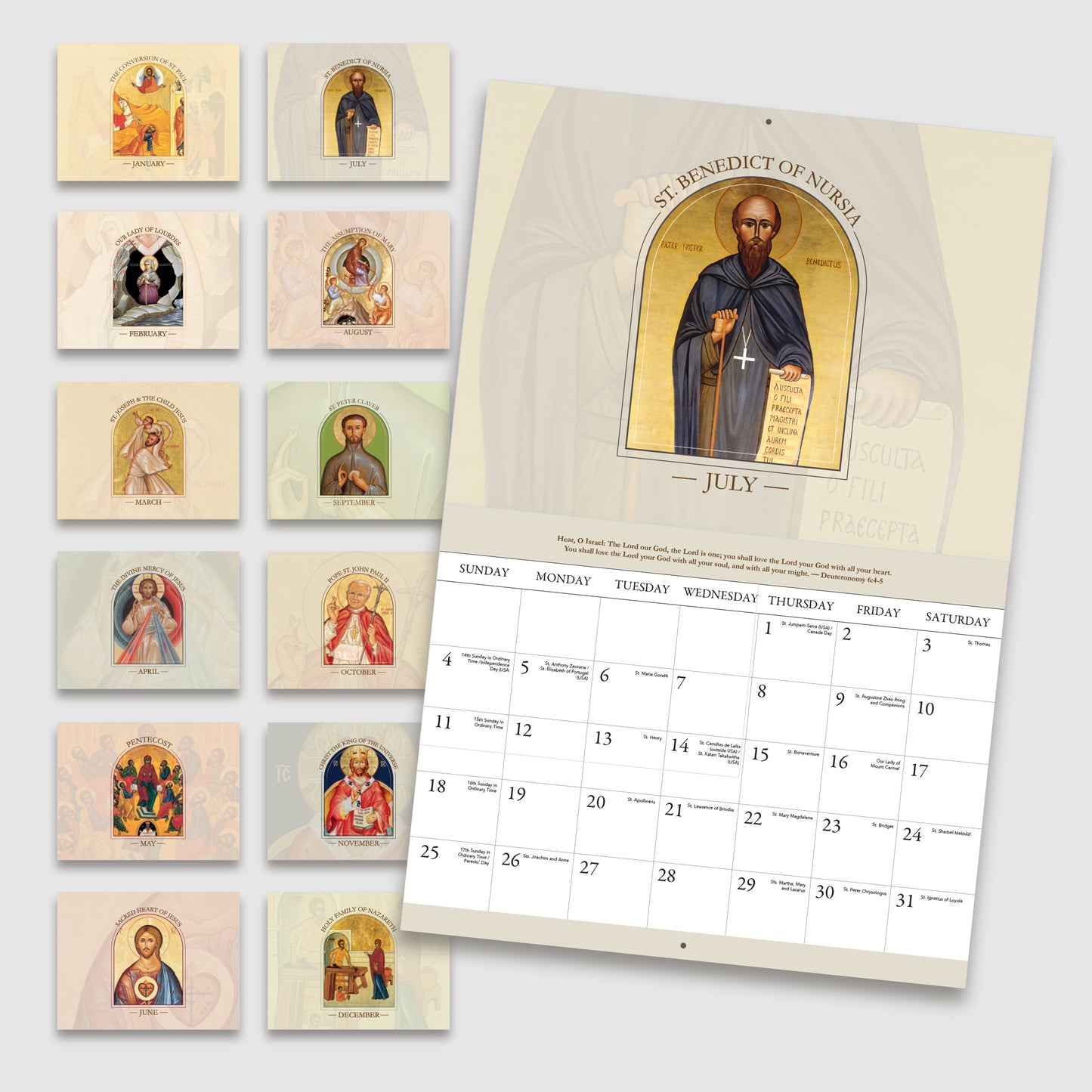Windows Into Heaven: A Liturgical Icon Calendar 2027 Wall and Desk Calendar Combo