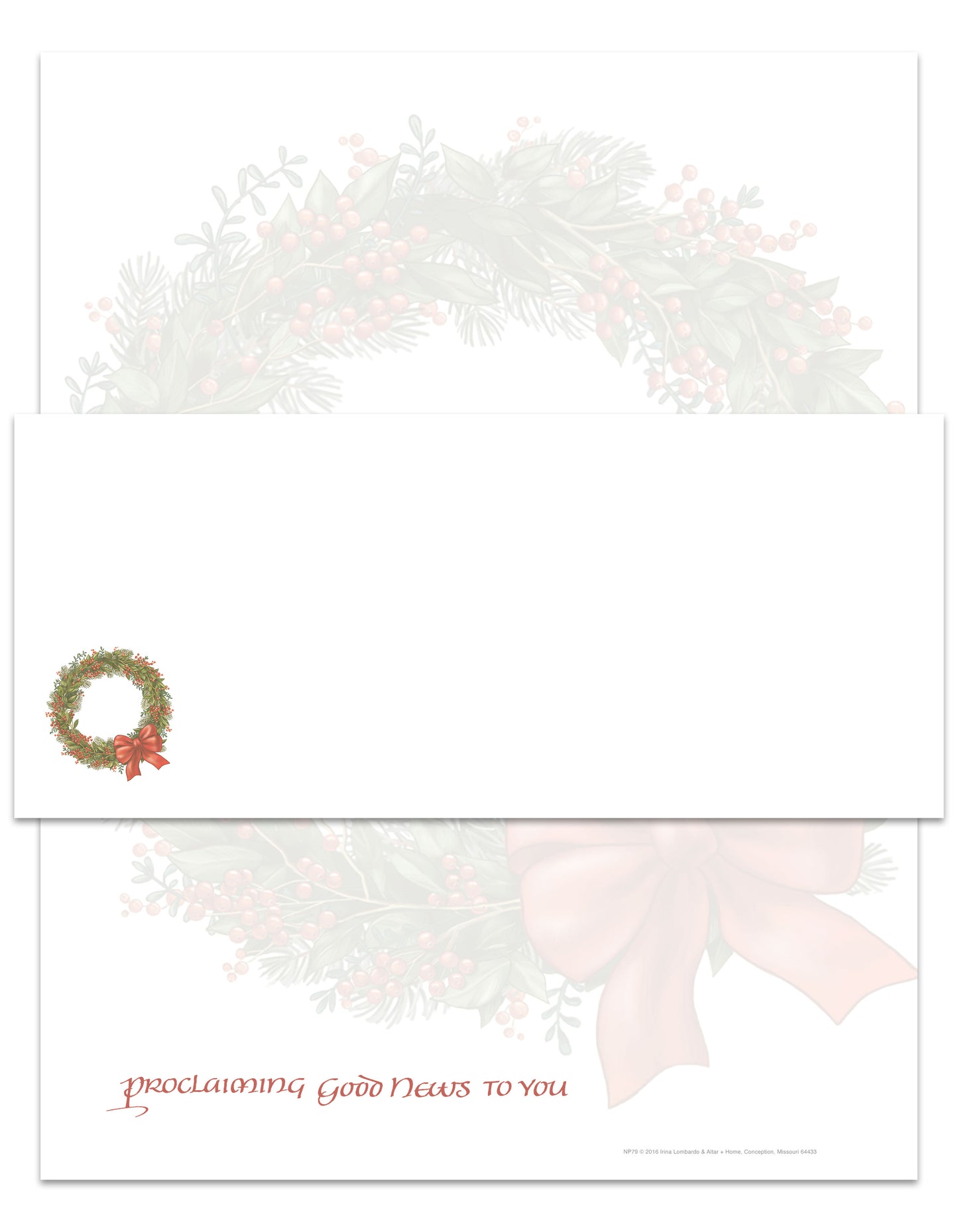 Christmas Wreath Stationery Set Altar + Home